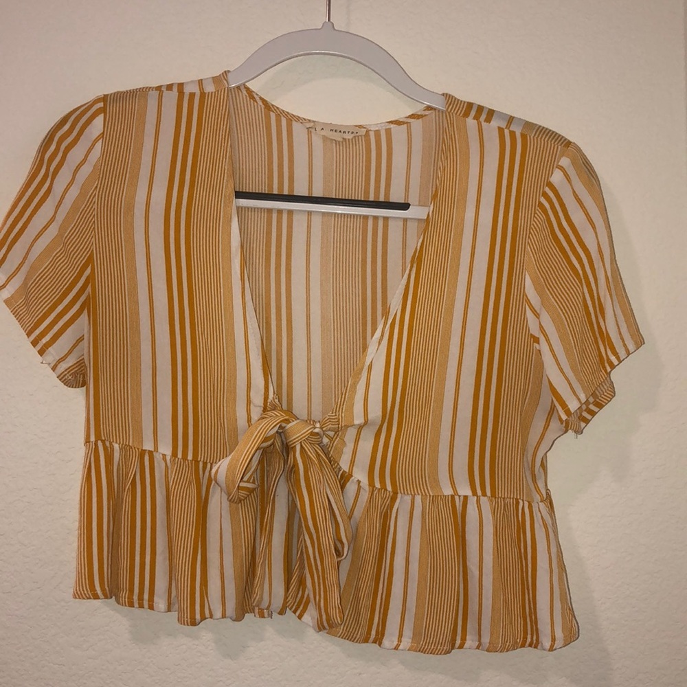 LA Hearts Tie Crop Top